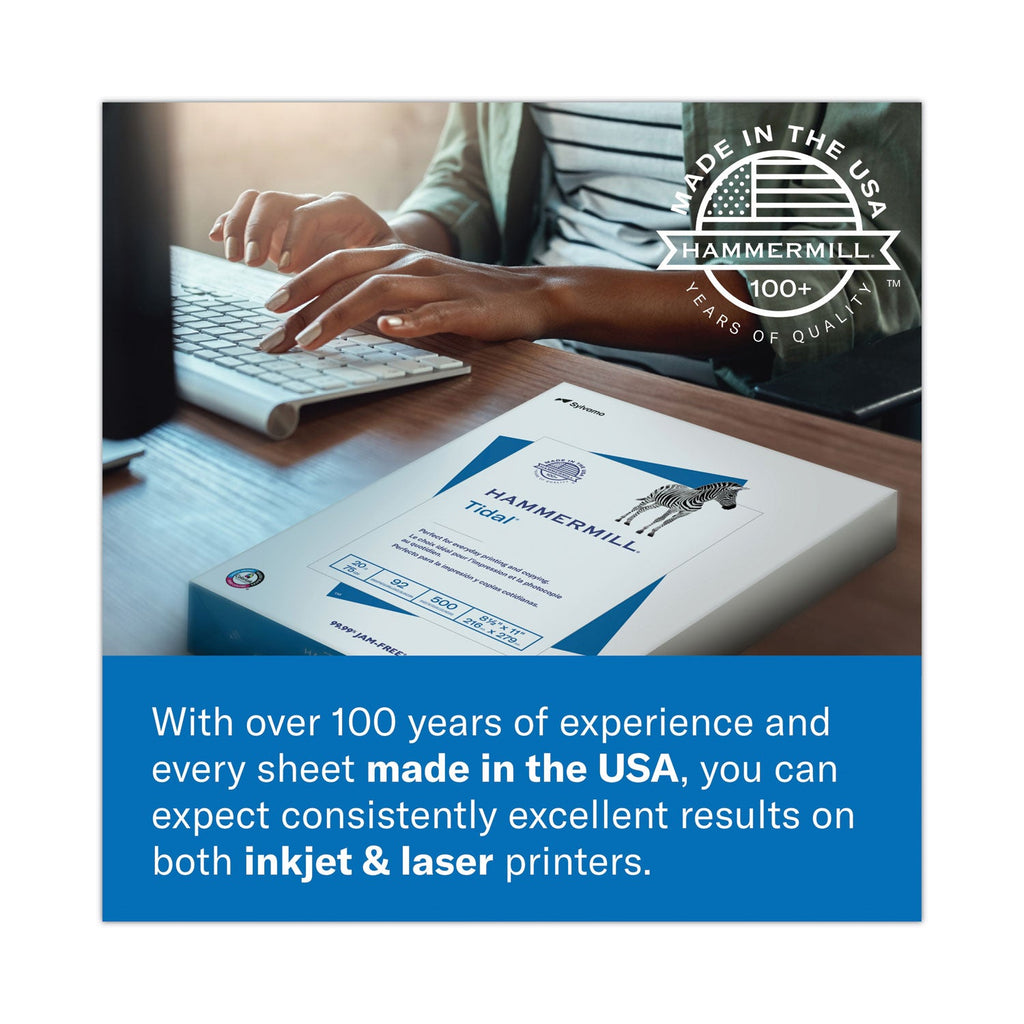 Hammermill Premium Laser Print Paper, 98 Bright, 24 lb Bond Weight, 8.5 x 14, White, 500/Ream